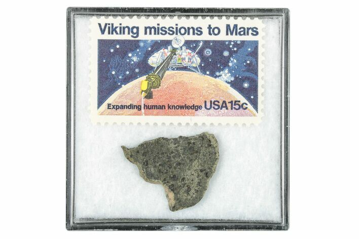 Martian Meteorite ( g) Slice - With Viking Mission Stamp #340014
